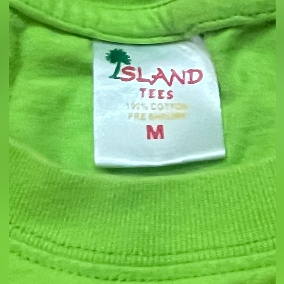 Vintage 90s Y2K Jamaica Island Tee Embroidered Adult Unisex Size Medium Green - Picture 2 of 4